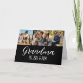 Grandma Established Black 3 Photo White Script カード (正面)