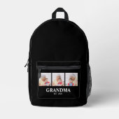 Grandma Established Bold Black 3 Photo プリントバックパック (正面)
