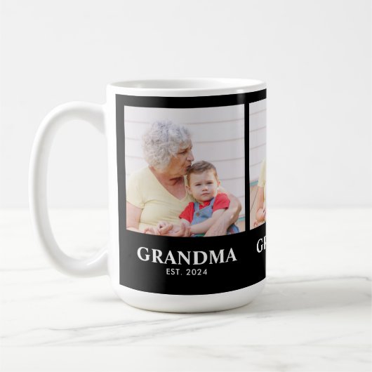 Grandma Established Bold Black 3 Photo Coffee コーヒーマグカップ (左)