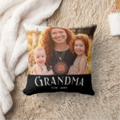 Grandma Established Custom Name Year Photo Black クッション (ブランケット)