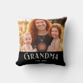 Grandma Established Custom Name Year Photo Black クッション (正面)