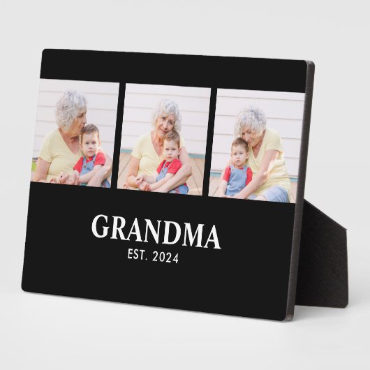 Grandma Established Elegant Bold Black 3 Photo フォトプラーク (側面)