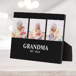 Grandma Established Elegant Bold Black 3 Photo フォトプラーク