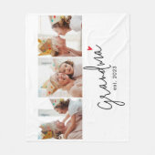 Grandma Established Elegant Script 3 Photo フリースブランケット (正面)