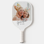 Grandma Established Fun Script Photo ピックルボールラケット (裏面)