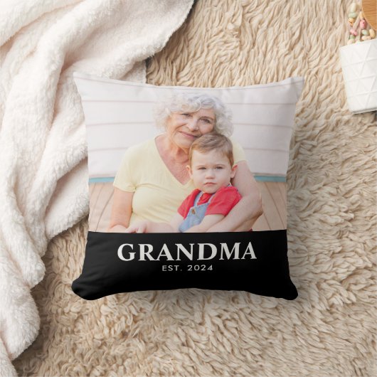Grandma Established Modern Bold Photo クッション (ブランケット)