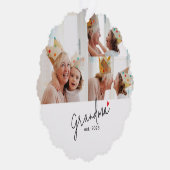 Grandma Established Modern Script 3 Photo オーナメントカード (右)
