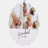 Grandma Established Modern Script 3 Photo オーナメントカード (左)