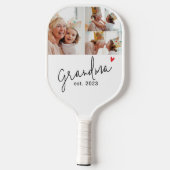 Grandma Established Modern Script 3 Photo ピックルボールラケット (裏面)