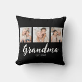 Grandma Established Modern Script Black 3 Photo クッション (正面)
