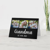 Grandma Established Modern Script Black 3 Photo サンキューカード (正面)