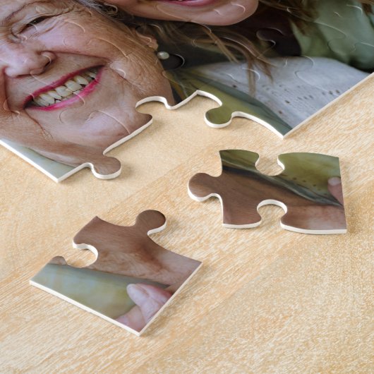 Grandma Established Modern Script Black 3 Photo ジグソーパズル (側面)