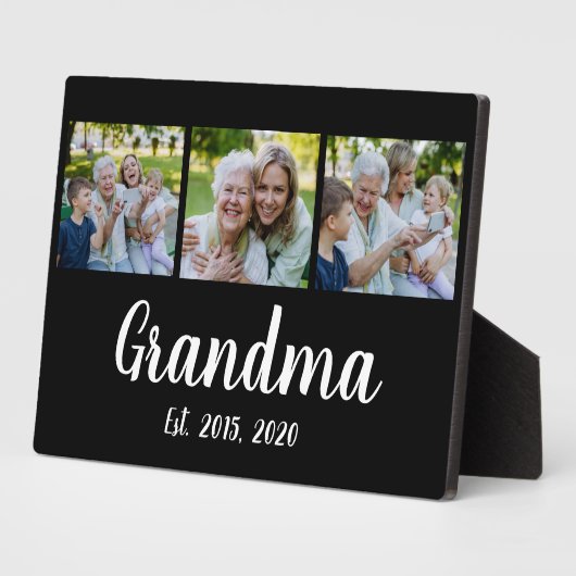 Grandma Established Modern Script Black 3 Photo フォトプラーク (側面)