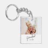 Grandma Established Modern Script Photo キーホルダー (正面左)