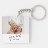 Grandma Established Modern Script Photo キーホルダー (裏面)