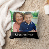 Grandma Established Modern Script Photo  クッション (ブランケット)