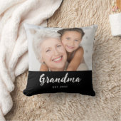 Grandma Established Modern Script Photo クッション (ブランケット)