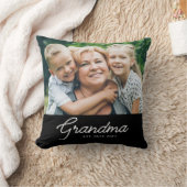 Grandma Established Modern Script Photo クッション (ブランケット)