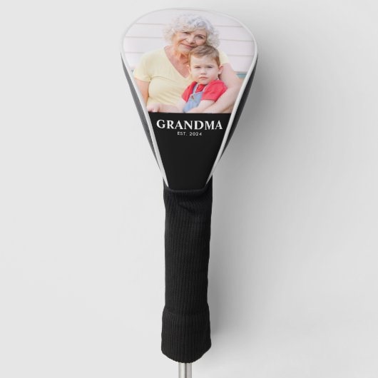 Grandma Established Modern Script Photo ゴルフヘッドカバー (正面)