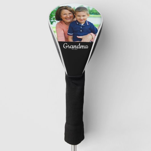 Grandma Established Modern Script Photo  ゴルフヘッドカバー (正面)