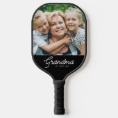 Grandma Established Modern Script Photo ピックルボールラケット (正面)