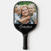 Grandma Established Modern Script Photo ピックルボールラケット (裏面)