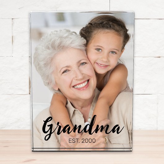 Grandma Established Modern Script Photo フォトブロック