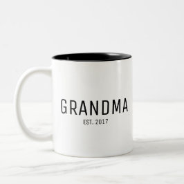 Grandma Established New Grandma Gift ツートーンマグカップ