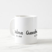 Grandma Established New Grandmother Gift コーヒーマグカップ (正面左)