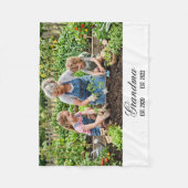 Grandma Established Personalized Photo Gift フリースブランケット (正面)