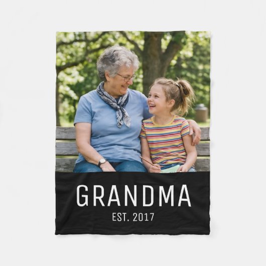 Grandma Established Photo  フリースブランケット (正面)