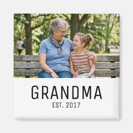 Grandma Established Photo Gift マグネット