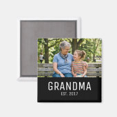 Grandma Established Photo Gift マグネット (正面/裏面)