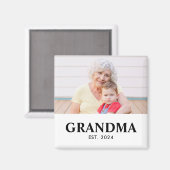 Grandma Established Photo Gift マグネット (正面/裏面)