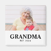 Grandma Established Photo Gift マグネット (正面)
