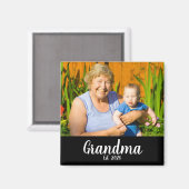 Grandma Established Photo Gift Magnet マグネット (正面/裏面)