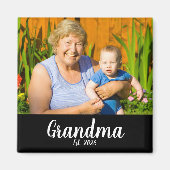 Grandma Established Photo Gift Magnet マグネット (正面)