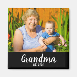 Grandma Established Photo Gift Magnet マグネット