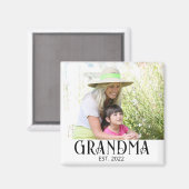 Grandma Established Photo Gift Magnet マグネット (正面/裏面)