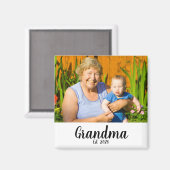 Grandma Established Photo Gift Magnet マグネット (正面/裏面)