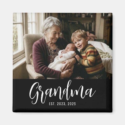 Grandma Established Photo Grandmother’s Day マグネット (正面)