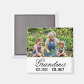 Grandma Established Photo Keepsake マグネット (正面/裏面)