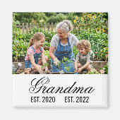 Grandma Established Photo Keepsake マグネット (正面)