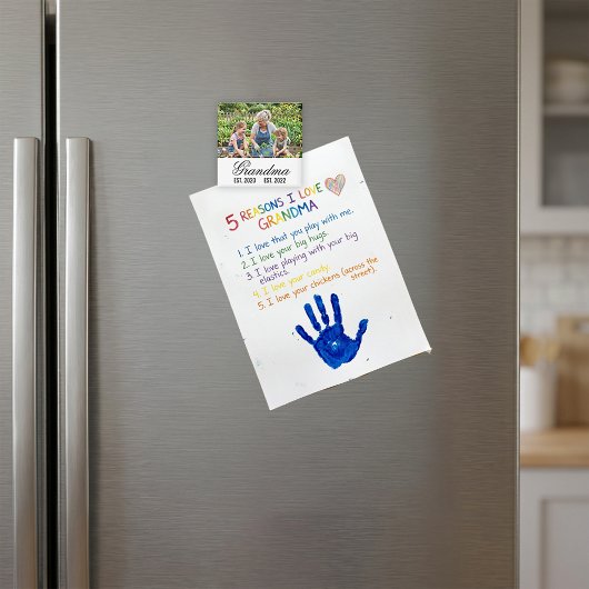 Grandma Established Photo Keepsake マグネット