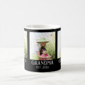 Grandma Established Script ブラック 3 写真  コーヒーマグカップ (中央)