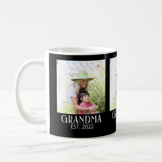 Grandma Established Script Black 3 Photo  コーヒーマグカップ (左)