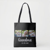 Grandma Established Script Black 3 Photo Tote Bag トートバッグ (正面)