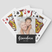 Grandma Established Script Black Photo トランプ (裏面)