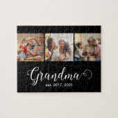 Grandma Established Script Gift 3 Photo ジグソーパズル (横)