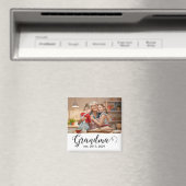 Grandma Established Script Gift Photo マグネット (インサイチュ (食洗機))